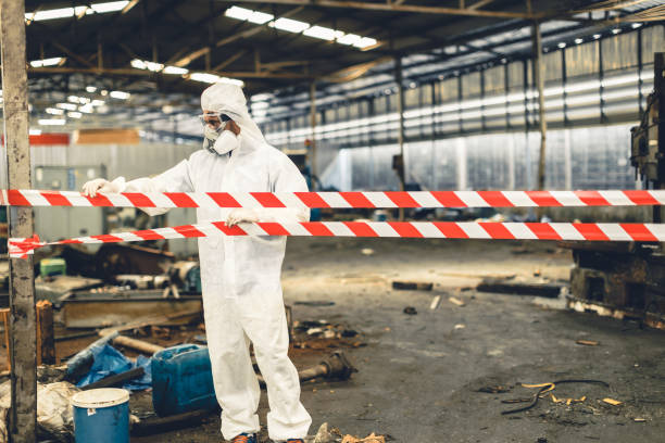 Professional Biohazard Cleanup technician working in Olmsted Falls, OH